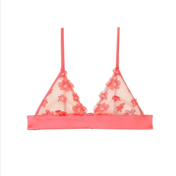 Fleur du Mal Petal Embroidery Triangle Bralette & Cheeky Panty Set (Size M) - Picture 3 of 5